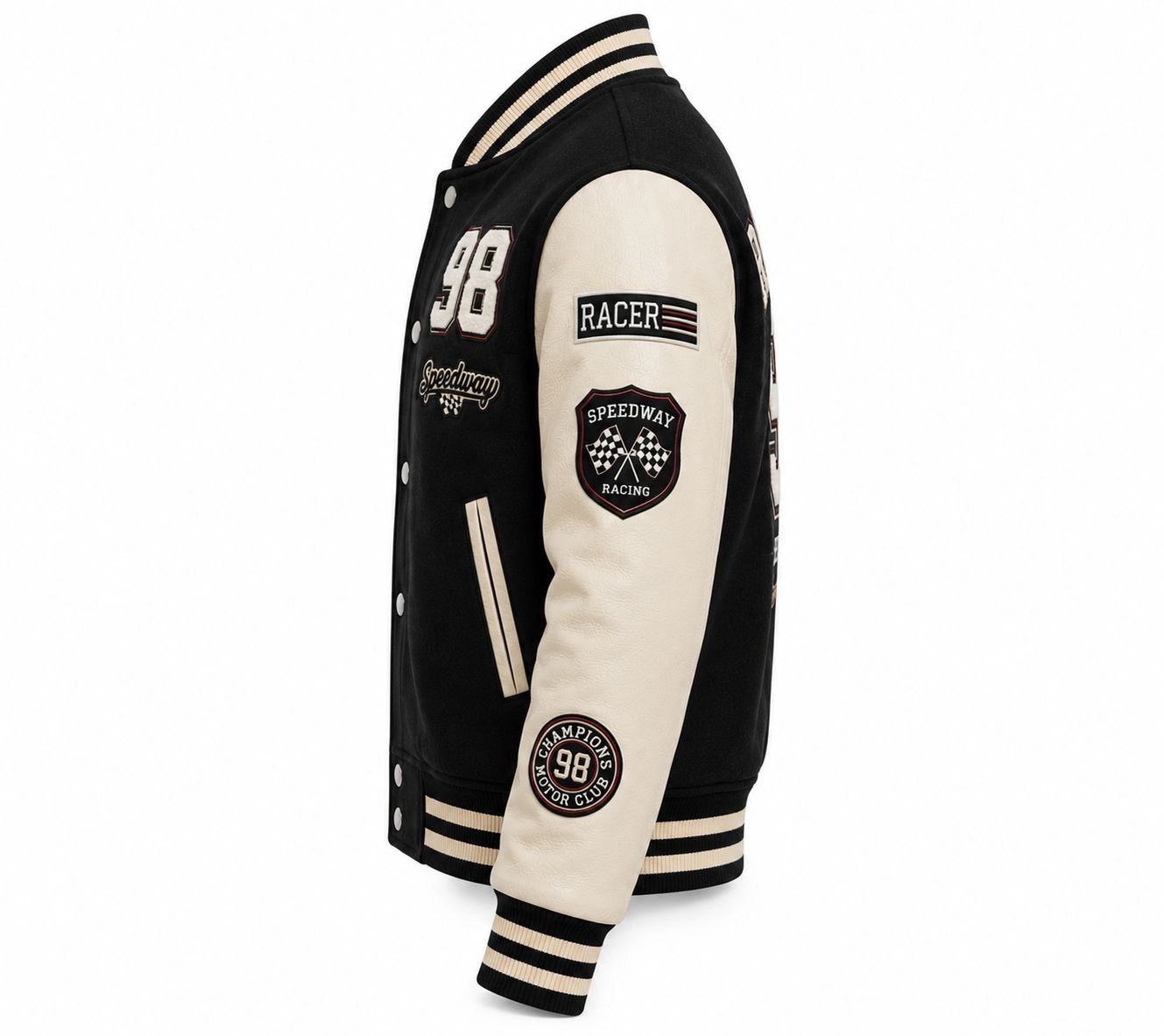 RACING VARSITY LEATHER JACKET - Image 3