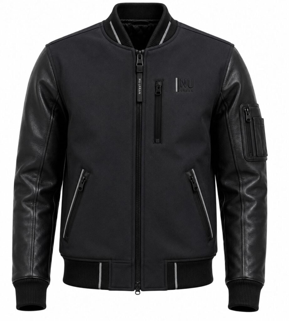 URBAN LEATHER & WOOL BOMBER JACKET