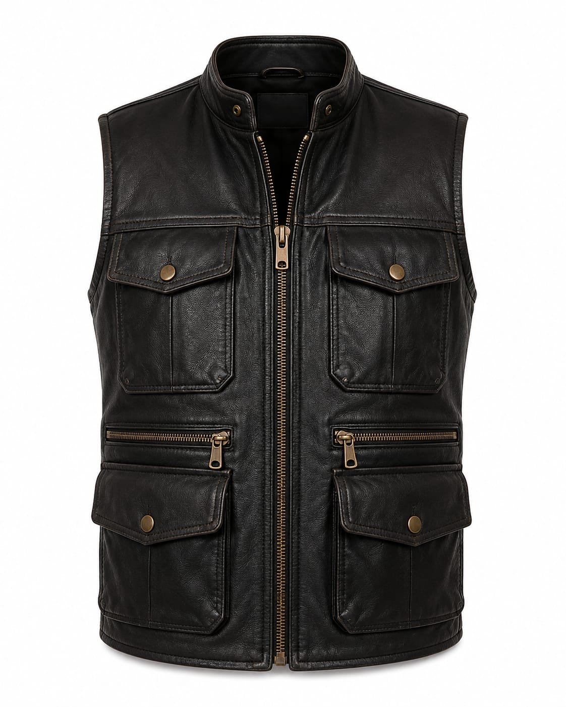 MODERN UTILITY LEATHER VEST