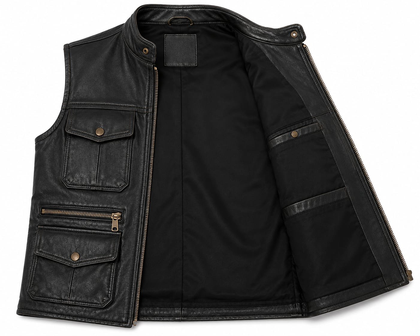 MODERN UTILITY LEATHER VEST - Image 5