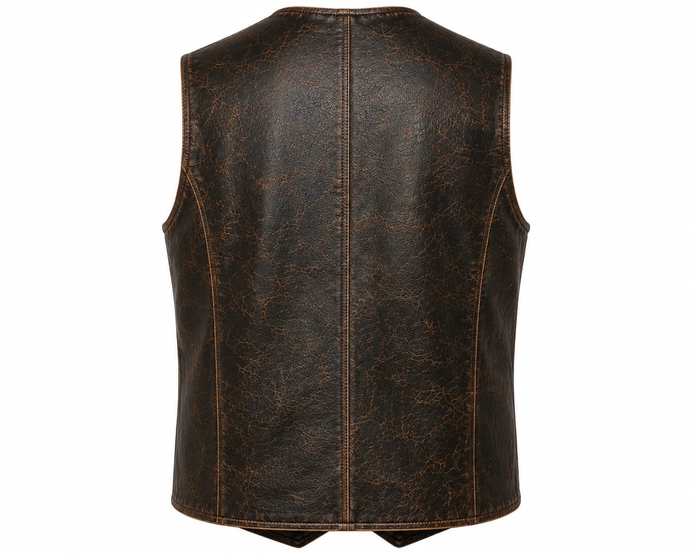 VINTAGE DISTRESSED LEATHER VEST - Image 2