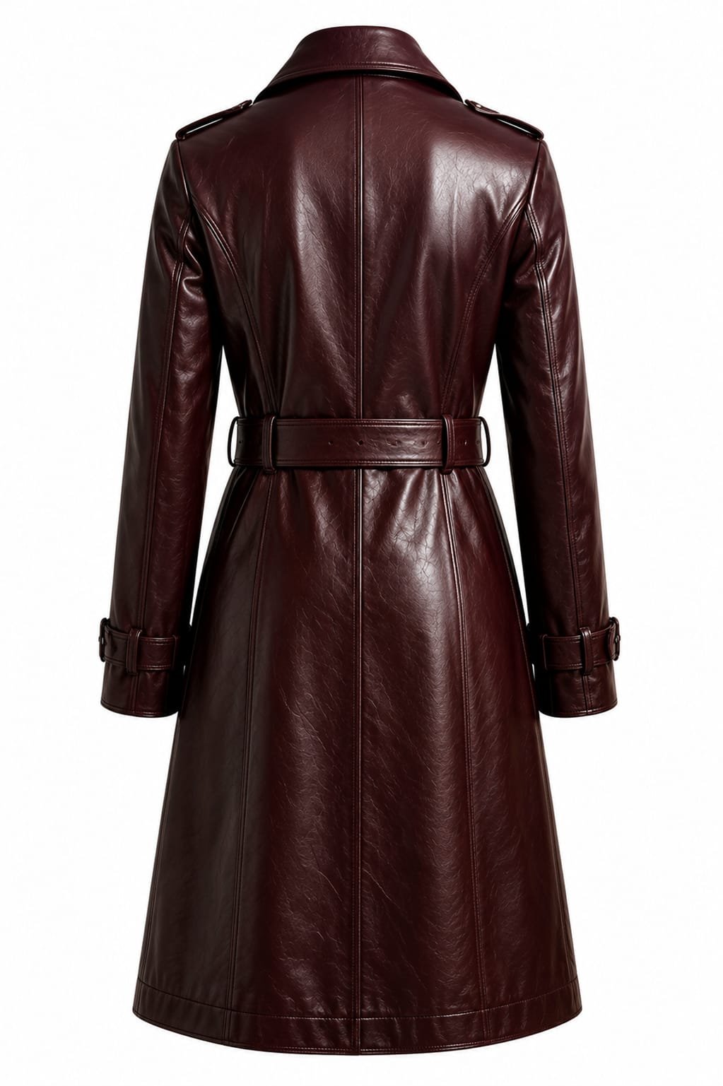 OXBLOOD BELTED TRENCH COAT - Image 2