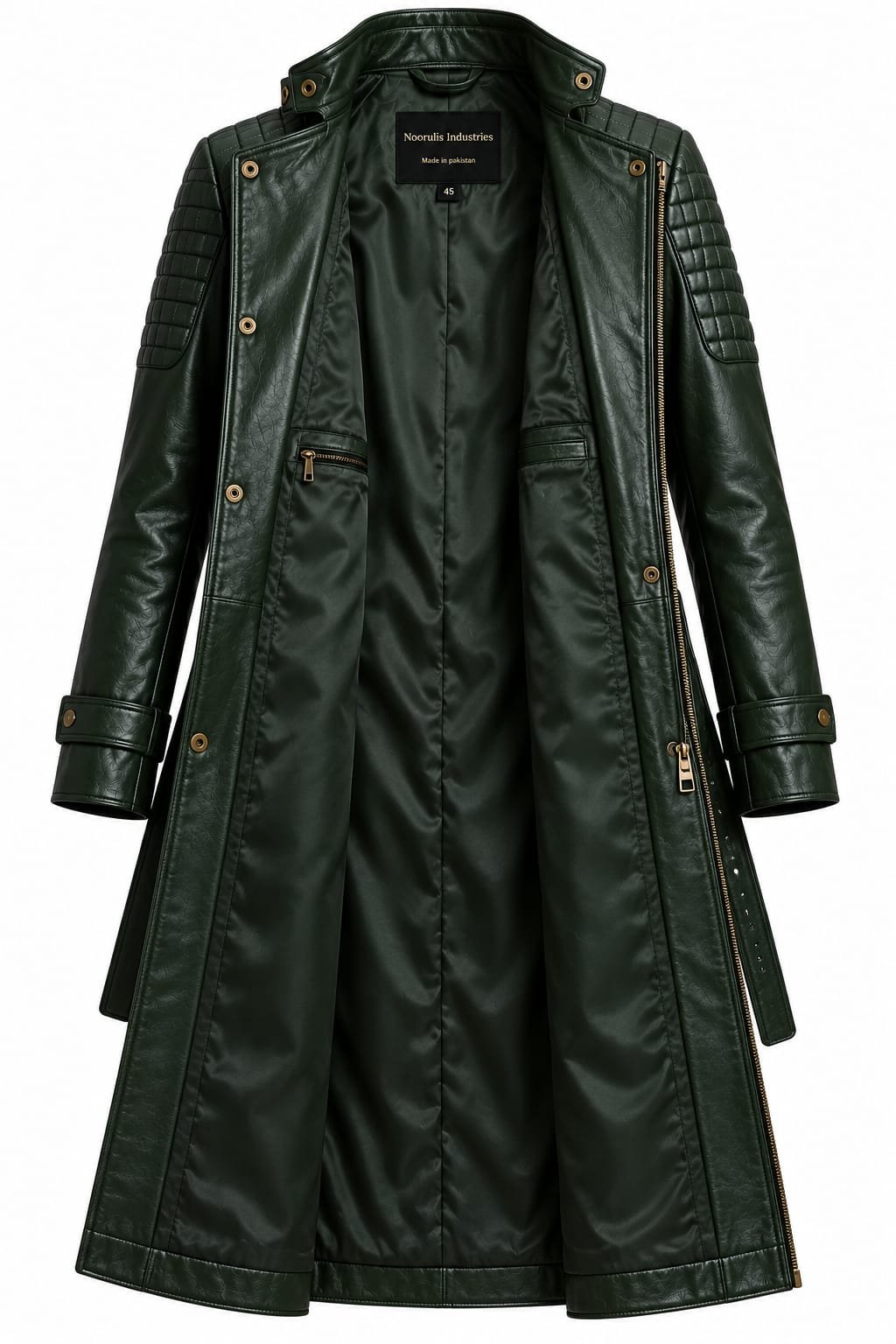 FOREST GREEN ASYMMETRIC COAT - Image 5