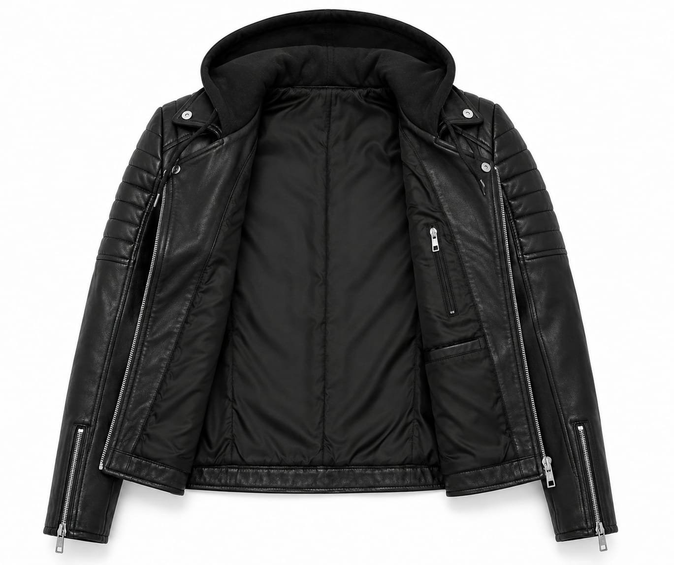HOODED BIKER JACKET - Image 5