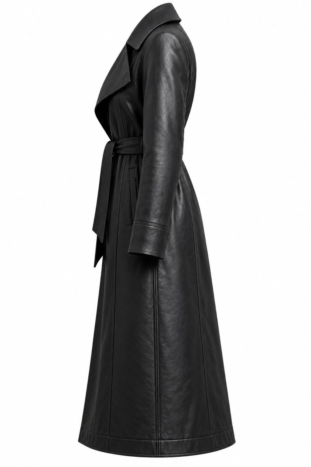 CHARCOAL DRAPE WRAP COAT - Image 3