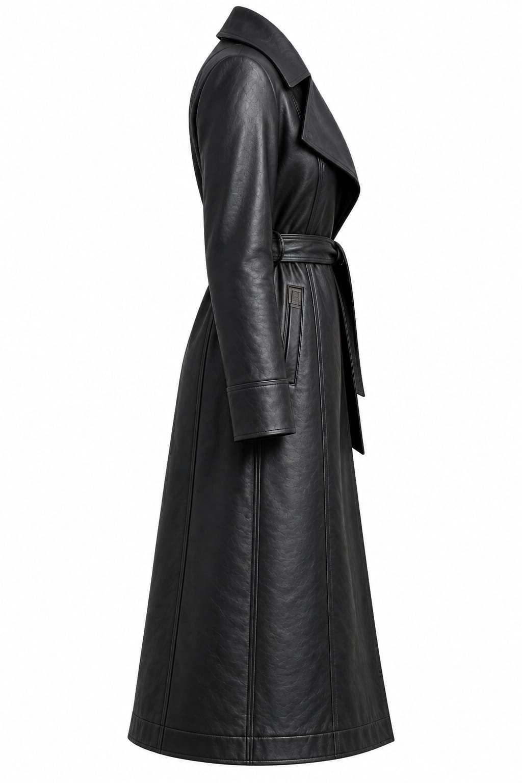 CHARCOAL DRAPE WRAP COAT - Image 4