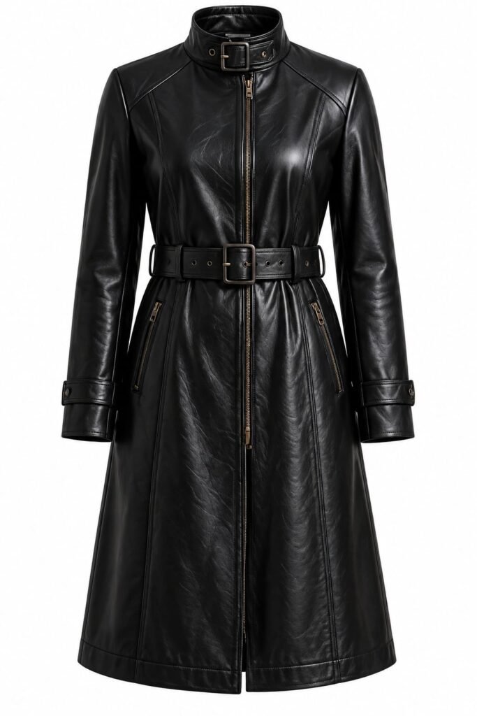 BLACK STAND COLLAR COAT