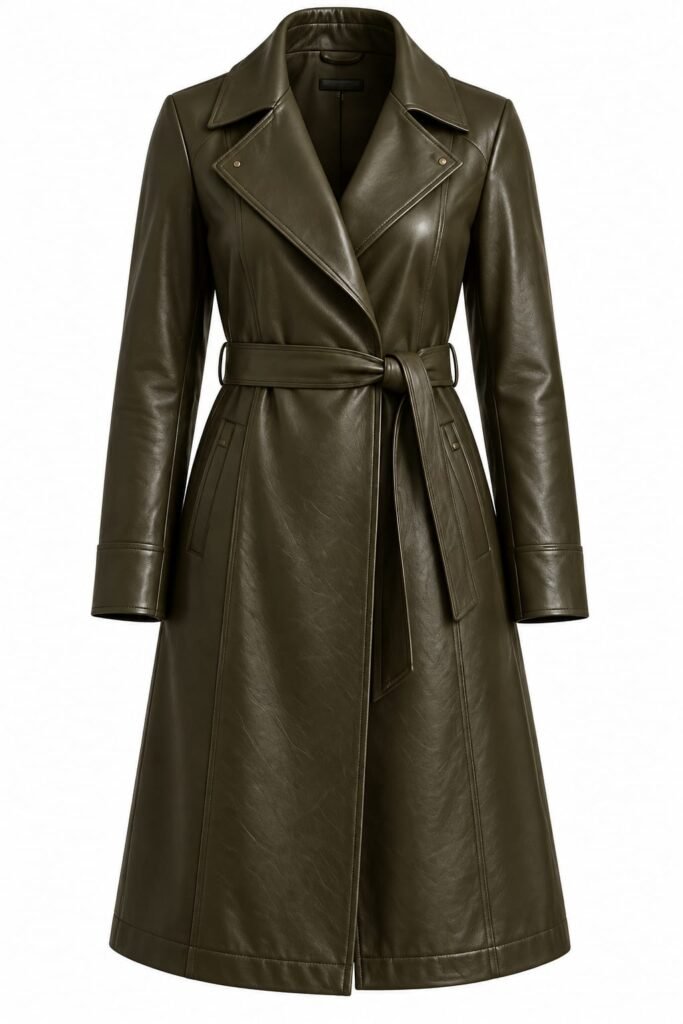 DARK OLIVE WRAP COAT