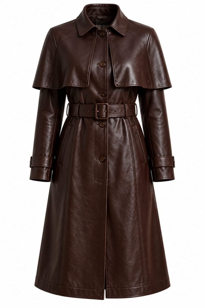 MAHOGANY CAPE DETAIL COAT