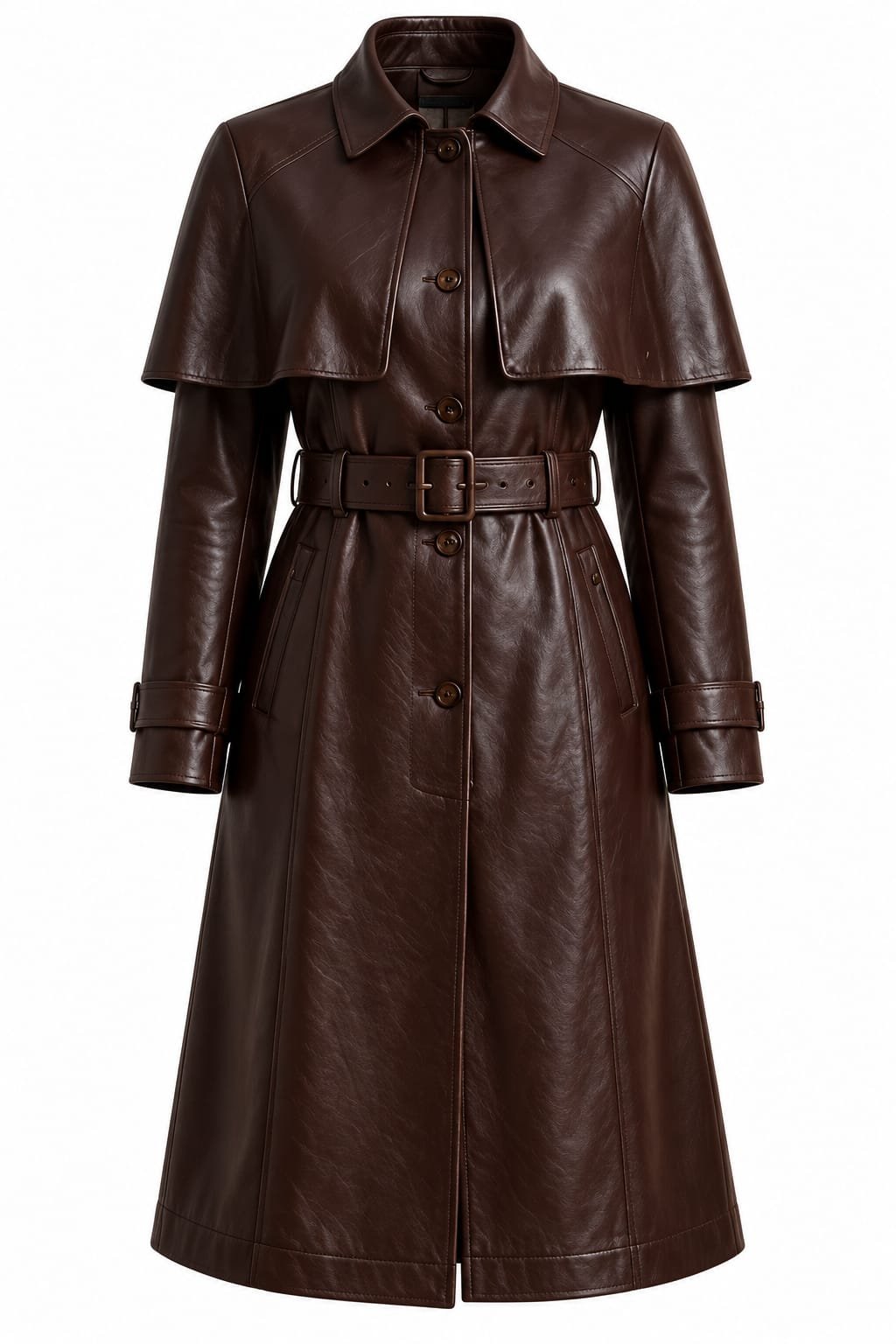 MAHOGANY CAPE DETAIL COAT