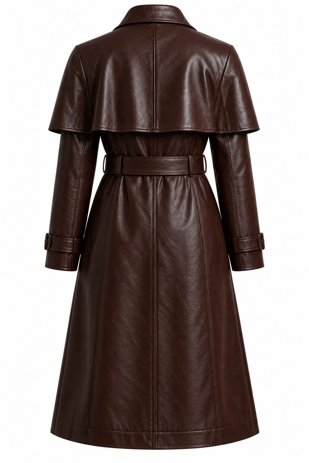 MAHOGANY CAPE DETAIL COAT - Image 2
