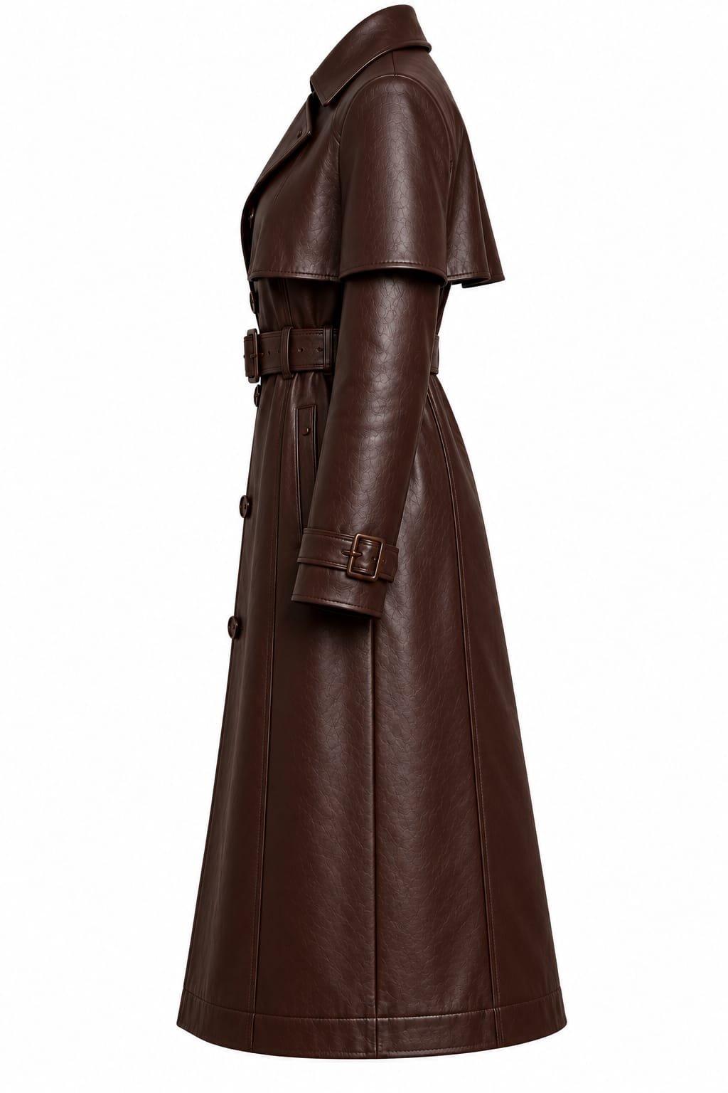 MAHOGANY CAPE DETAIL COAT - Image 4