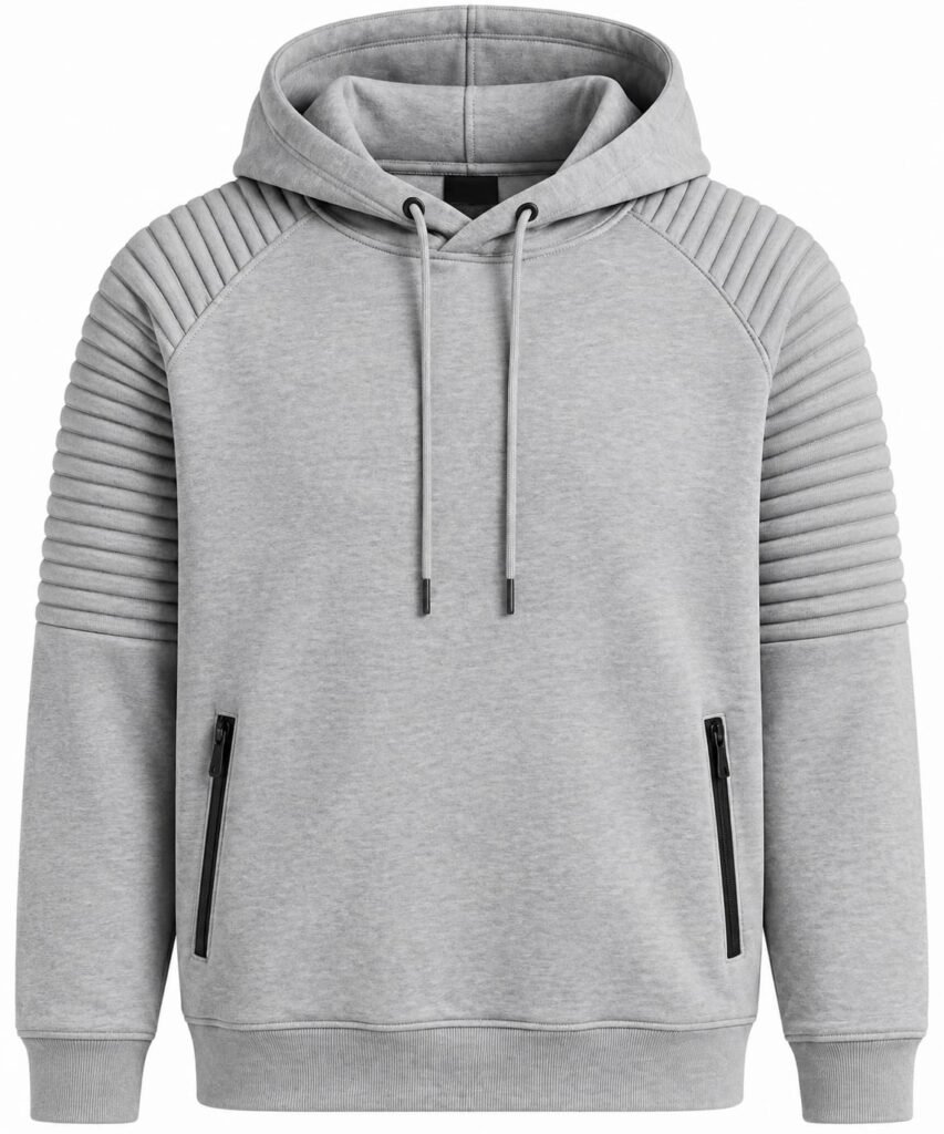 RIBBED PANEL HOODIE