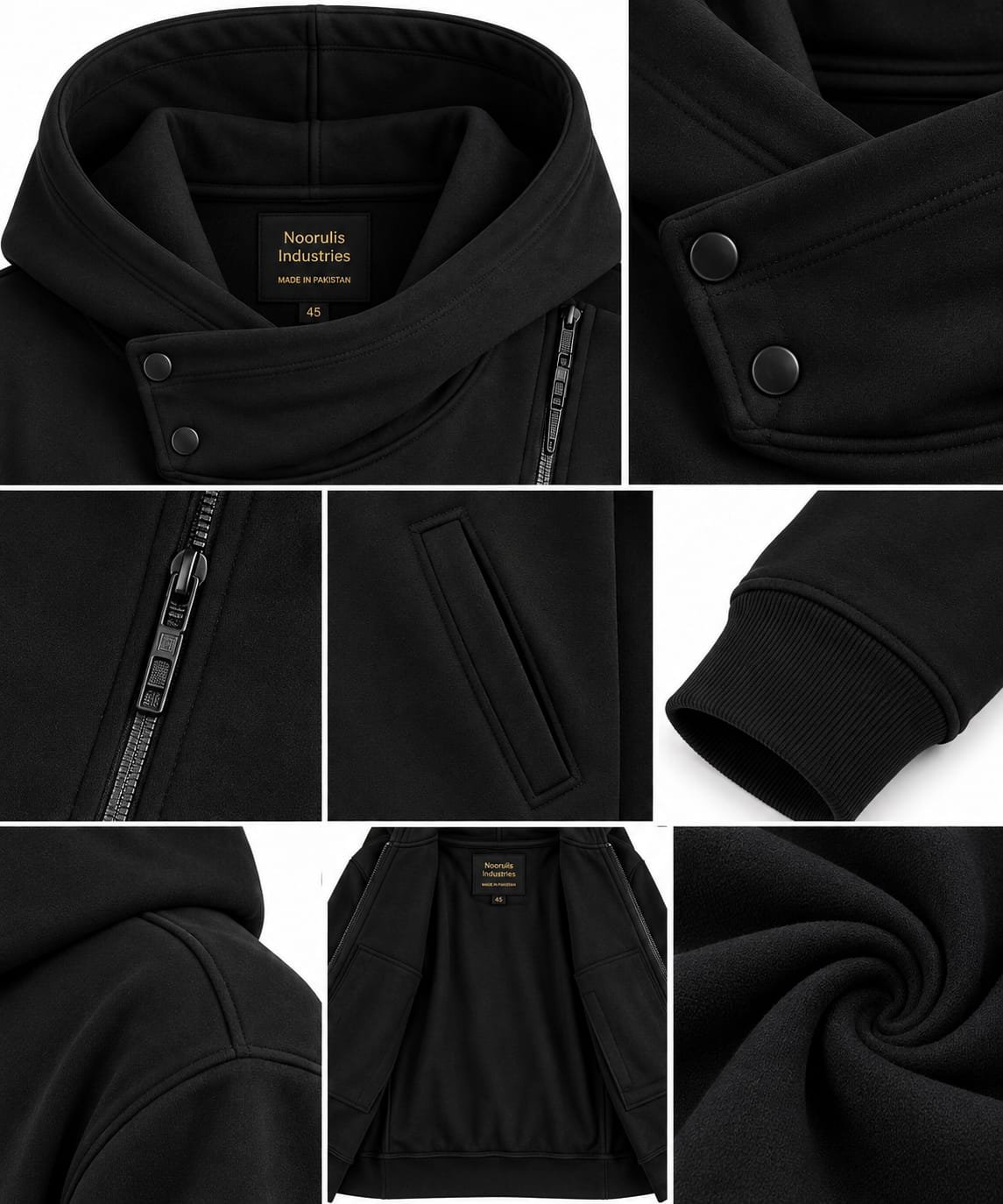 HIGH NECK ASYMMETRIC HOODIE - Image 4