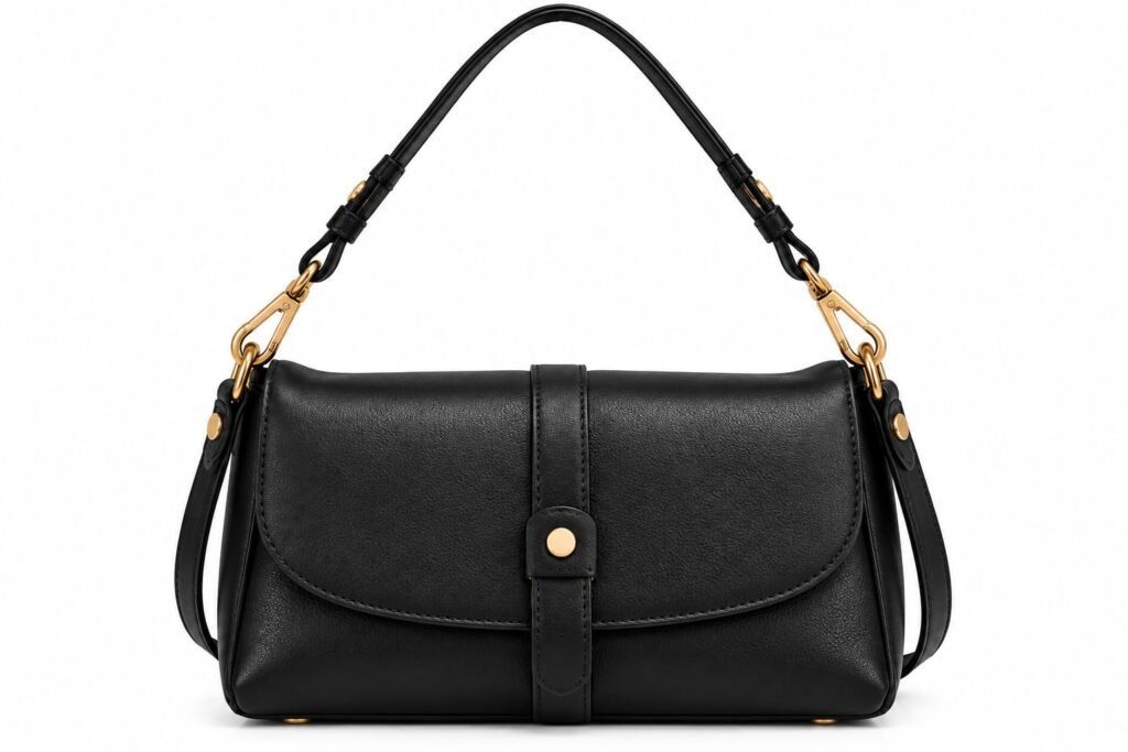 EAST-WAST SHOULDER LEATHER HANDBAG